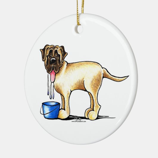 Mastiff-watermaker Keramisch Ornament (Links)
