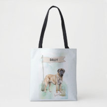 Mastiff-waterverf aangepaste hond