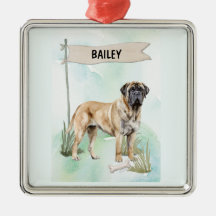 Mastiff-waterverf gepersonaliseerde hond