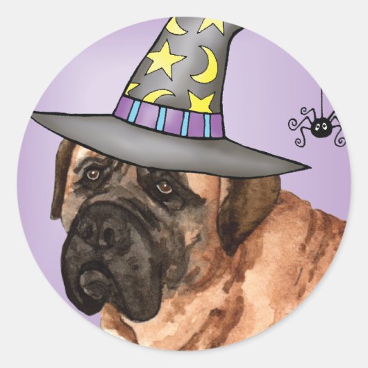 Mastiff Witch Ronde Sticker (Voorkant)