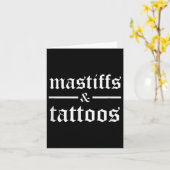 Mastiffs en tatoeages Grappige getatoeëerde honden Kaart (Gele Bloem)