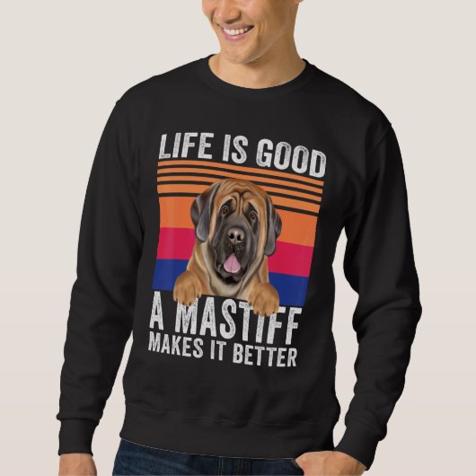 Mastiffs maakt je leven goed vintage trui (Voorkant)