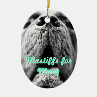 Mastiffs voor Mary Oval Ornament