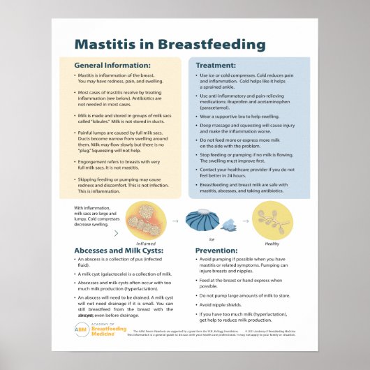 Mastitis in Borstvoeding Poster (Engels) (Voorkant)