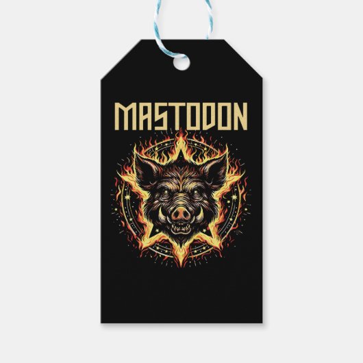 Mastodon Boar Fire Cadeaulabel (Voorkant)