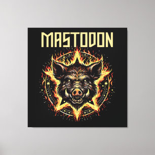 Mastodon Boar Fire Canvas Afdruk