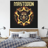 Mastodon Boar Fire Canvas Afdruk (Insitu (Slaapkamer))
