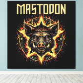 Mastodon Boar Fire Canvas Afdruk (Insitu (Houten vloer))