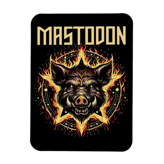 Mastodon Boar Fire Magneet (Verticaal)