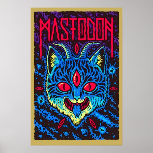Mastodon Gig Poster Matte  Kunstprint. Drie Ogen (Voorkant)