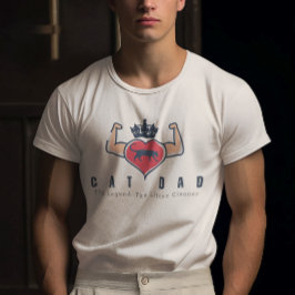Masulaire armen met Blauwe Kroon voor Cat Dads T-shirt