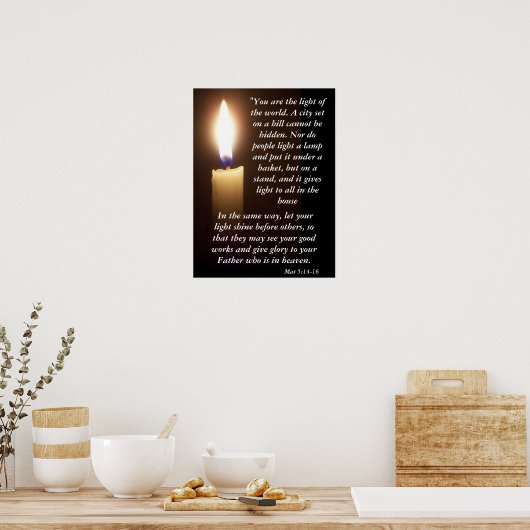 mat 5:14-16 poster (Keuken)