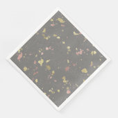 Mat Goud en Roos Gouden Vlokken Donkergrijs Servet (Hoek)