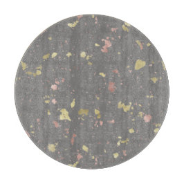 Mat Goud en Roos Gouden Vlokken Donkergrijs Snijplank