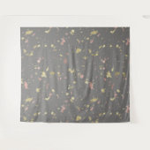 Mat Goud en Roos Gouden Vlokken Donkergrijs Wandkleed (Voorkant (horizontaal))