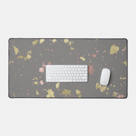 Mat Goud en Roos Gouden Vlokken Warm Donkergrijs (Keyboard & Muis)