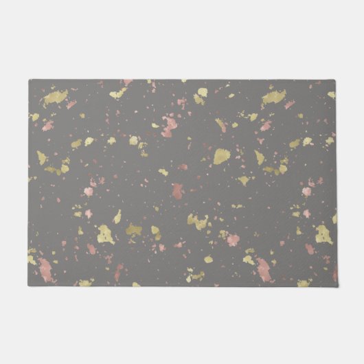 Mat Goud en Roos Gouden Vlokken Warm Donkergrijs (Voorkant)