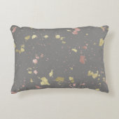 Mat Goud en Roos Gouden Vlokken Warm Donkergrijs Accent Kussen (Voorkant)