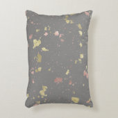 Mat Goud en Roos Gouden Vlokken Warm Donkergrijs Accent Kussen (Voorkant(Verticaal))