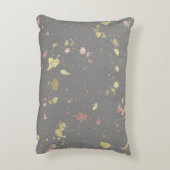 Mat Goud en Roos Gouden Vlokken Warm Donkergrijs Accent Kussen (Achterkant (Verticaal))