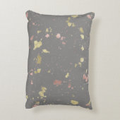 Mat Goud en Roos Gouden Vlokken Warm Donkergrijs Accent Kussen (Achterkant (Verticaal))