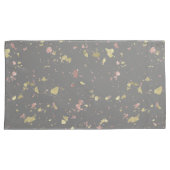 Mat Goud en Roos Gouden Vlokken Warm Donkergrijs Kussensloop (Voorkant-Rechts)