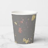 Mat Goud en Roos Gouden Vlokken Warm Donkergrijs Papieren Bekers (Achterkant)