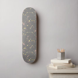 Mat Goud en Roos Gouden Vlokken Warm Donkergrijs Persoonlijk Skateboard