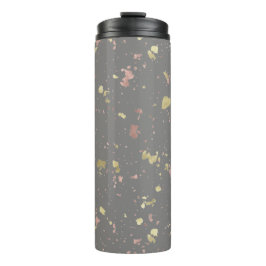 Mat Goud en Roos Gouden Vlokken Warm Donkergrijs Thermosbeker