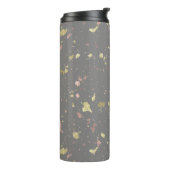 Mat Goud en Roos Gouden Vlokken Warm Donkergrijs Thermosbeker (Gedraaid links)