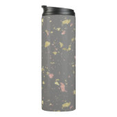 Mat Goud en Roos Gouden Vlokken Warm Donkergrijs Thermosbeker (Geroteerd rechts)