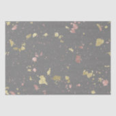 Mat Goud en Roos Gouden Vlokken Warm Donkergrijs Tissuepapier (Voorkant)