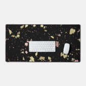 Mat Goud en Roos Gouden Vlokken Zwart (Keyboard & Muis)