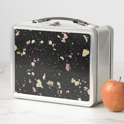 Mat Goud en Roos Gouden Vlokken Zwart (In situ)