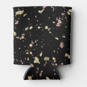 Mat Goud en Roos Gouden Vlokken Zwart Blikjeskoeler (Voorkant)