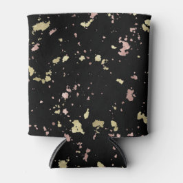 Mat Goud en Roos Gouden Vlokken Zwart Blikjeskoeler