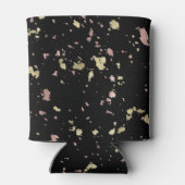 Mat Goud en Roos Gouden Vlokken Zwart Blikjeskoeler (Achterkant)