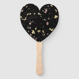 Mat Goud en Roos Gouden Vlokken Zwart Handwaaier