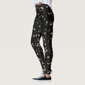 Mat Goud en Roos Gouden Vlokken Zwart Leggings (Links)