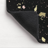 Mat Goud en Roos Gouden Vlokken Zwart Muismat (Hoek)