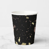 Mat Goud en Roos Gouden Vlokken Zwart Papieren Bekers (Links)