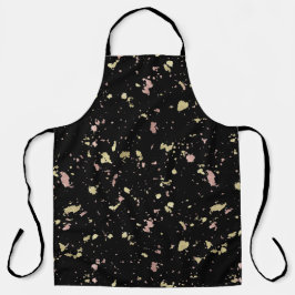 Mat Goud en Roos Gouden Vlokken Zwart Schort