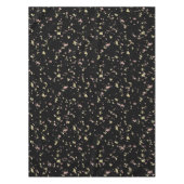 Mat Goud en Roos Gouden Vlokken Zwart Tafelkleed (Voorkant)