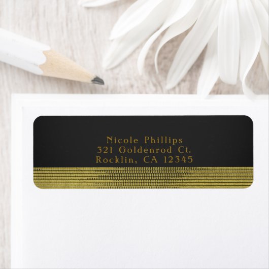 Mat Goud Modern Glam Sequins Chique uitnodiging Etiket (Insitu)