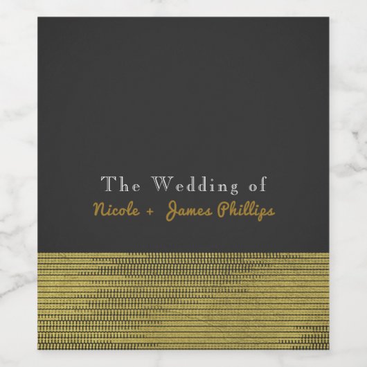 Mat Goud Modern Glam Sequins Chique Wijn Labels Wijn Etiket (Enkel label)