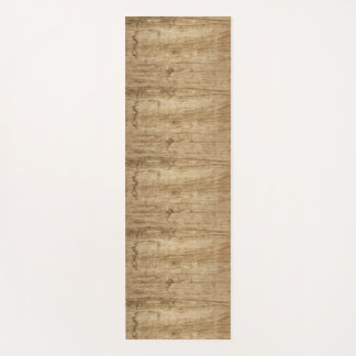 Mat met een houten patroon.