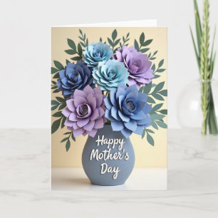 Mat Papieren Bloem Moederdag Kaart