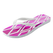 Mat roze wit diamantpatroon teenslippers (Schuin)