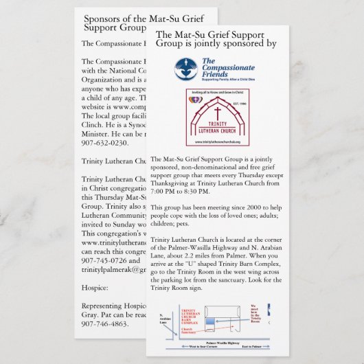 Mat-Su Grief Support Group Advertisement  Kaart (Voorkant / Achterkant)