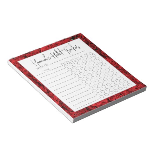 Mat Turkey Rozen Minimal Script Habit Tracker Notitieblok (Schuin)